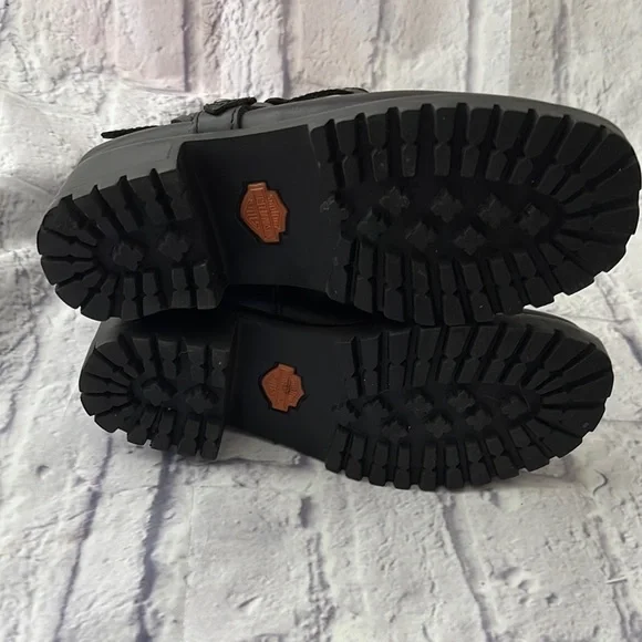 🔵 “NWOT” HARLEY-DAVIDSON Black Leather Motorcycle Boots - Picture 8 of 13